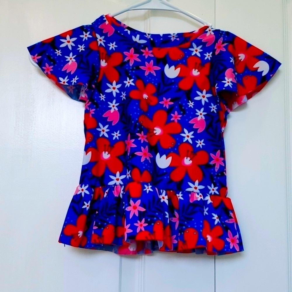 Little girls modest swim Rashguard  shirt​​​​​​​